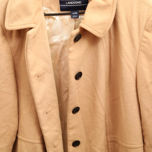 Lands End Camel Wool Blend Swing Coat Size 22 - Picture 5 of 9
